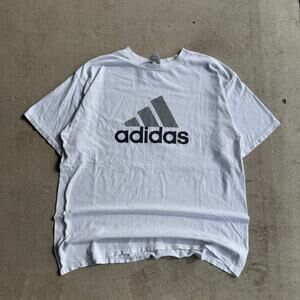 Y2K WHITE ADIDAS EMBLEM TEE L